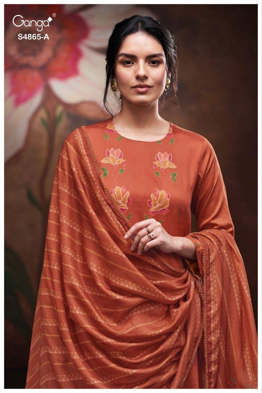 PRATIKA 4865 By GANGA Fashion 4865 A TO 4865 D Beautiful Festive Suits Stylish Colorful Fancy Casual Wear & Ethnic Wear PREMIUM COTTON Dresses At Wholesale Price
